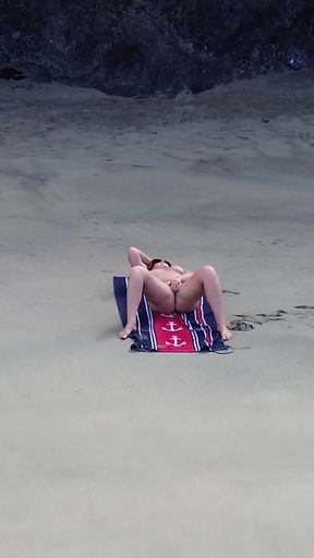 Sensual Nude Beach Goddess Captured by Drone - Ultimate Aerial Beauty