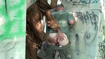funny porn with gay fucked his friend dressed in bear outdoor