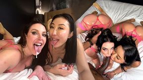 Cum Swap With Nicole Doshi &amp; Angela White After Draining Huge Bbc