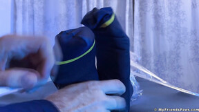 ”Bushy Dallas Experienced Feet Tickles While Wrapped”