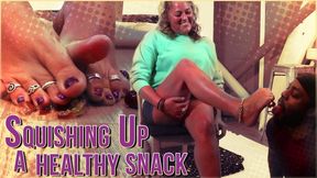 squishing up a healthy snack