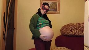 Hot pregnant slut Anna in costume