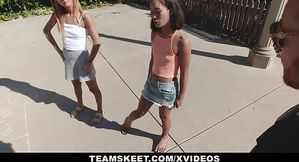 Petite Teens Ravaged by Monster Cock Threesome