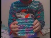 Femboy plays and cums on pop-it he got for Christmas