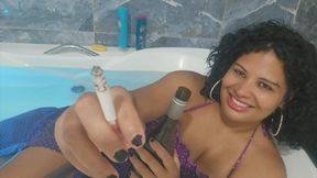 Smoking in the bathtub SFW