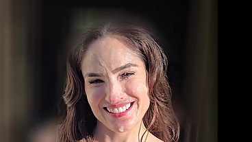 Natural Brunette Slut Gets Face Covered And Walks In Public