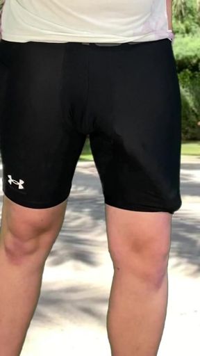 Iconic moment from &quot;Huge cock cyclist risky cumshot in public park&quot;