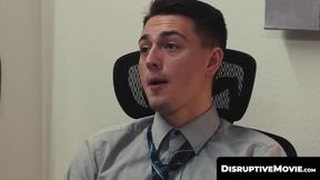DisruptiveMovie.com - Masyn Thorne blasts his load on Carter Woods' face in office sc