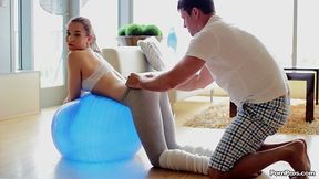 Workout turned into hot sex with wide cock and skinny teen