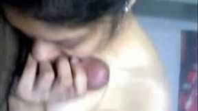 Kinky happy brunette girlie from Mumbai enjoys sucking lollicock
