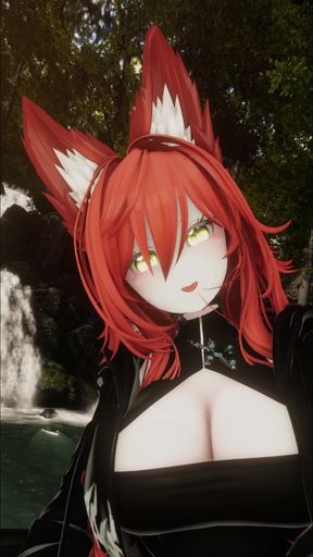 Fox-like character in a studio