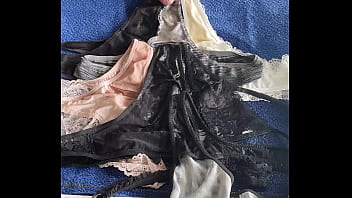 Piss and cum on best friends used panties!
