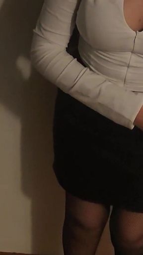Shhh Don't Make Noise!! That They Can See Us!! Whore Secretary Waits for Everyone to Leave the Office
