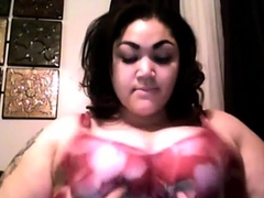 Anastasia Vanderbust Plays with her Big Tits Solo on Webcam