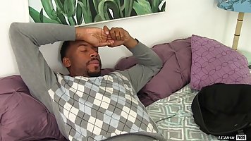 Red haired woman, Abbey Rain and a handsome, black guy are having casual sex all day