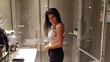 I TOLD MY FRIEND TO DON'T ENTER TO MY BATHROOM AND HE DO IT WE FUCK SO HARD - SHEILA ORTEGA