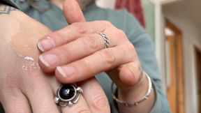 oiled hands with big veins av