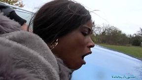 British Ebony Queen Kiki Minaj Rough Filled in Public