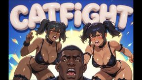FEMALE FIGHTING - African Catfight - Two Curvy African Queens in Bikinis Hair Pulling Breast Slapping and Pussy Grinding Until One Dominates and Makes Him Clean Both (Erotic Audio) copy