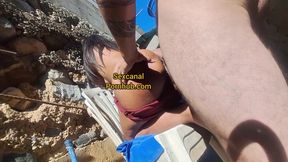 The whore let her big ass be fucked outside her house for a favor I did her