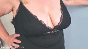 Heels Stockings and Big Mature Boobs