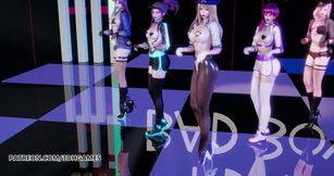 Red Velvet - Bad boy strip dance, Ahri, Akali, Kaisa, Evelynn, Seraphine, KDA 3d erotic dance