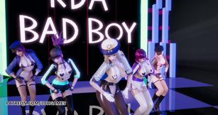 Red Velvet - Bad boy strip dance, Ahri, Akali, Kaisa, Evelynn, Seraphine, KDA 3d erotic dance