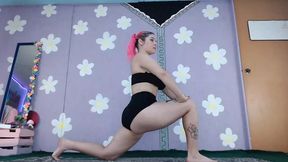 Cute MILF does Yoga and shows big boobs