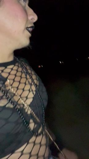 Pissing Tranny on Night Walk