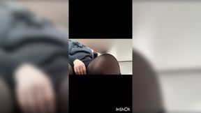 Naughty librarian displays off her wet panties in public