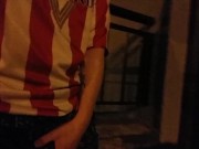 Piss on the balcony
