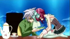 Red-haired hentai maid gets fucked in missionary position
