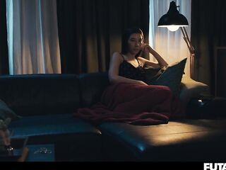 Transsexual Grows Futanari Penis - Solo T-girl Prostate Climax With Loads of CUM