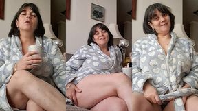 stepmother opens her robe to show what she has to her stepson