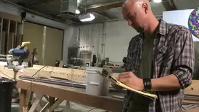 Busty blonde stacks her melons while getting fucked at the factory