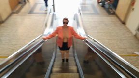 Showing my breasts and pussy on the train