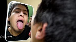 delicious and hot tongue with mirror