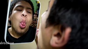 delicious and hot tongue with mirror