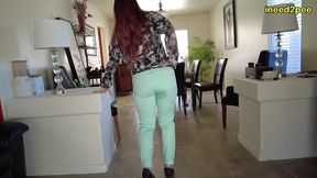 bella rossi desperate pissing her pants in fun interview