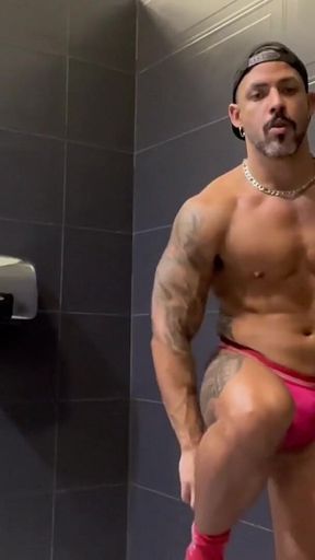 Playing with Nipple Suckers Wearing a Wrestling Singlet for the Gym Ortizjona / Jona Ortiz