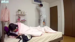 Nippon Teen Hot GF gets banged by AC repairman