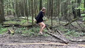 Casadei Blade forest jorney, high heels stuck, high heels ruined in mud, wrecked Casadei Blade pumps