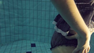 Super hot underwater girls stripping and masturbating