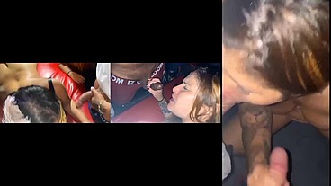 Ruiva casada vai no swing e vira putinha dos homens desconhecido e marido corno filma tudo