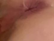 Cum drips out of 20 YO ass