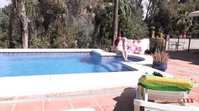 AuntJudysXXX - Petite Redhead MILF Fire Girl Caught You Staring at the Pool