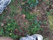 nue dans les bois. fouetter et hortie