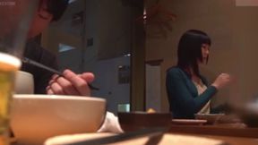 She is on a date with her boyfriend, and when he takes his eyes off her, she gets picked