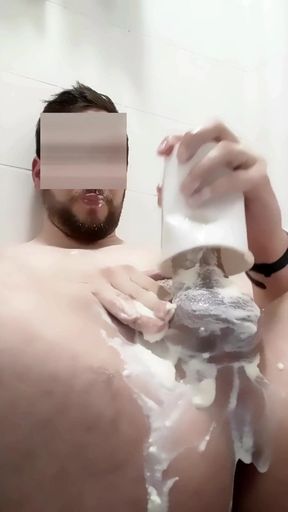 Jaw-dropping moment from &quot;Big UNCUT cock MASTURBATED - Gay Sub Slave used EATING YOGURT mixed with CUM and PISS&quot;