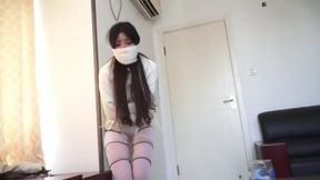 Asian Girl In Straitjacket Panics